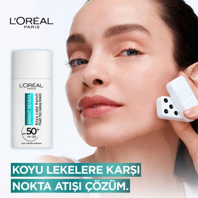 Loral niacinamide sunscreen and acne cream BRIGHT REVEAL model